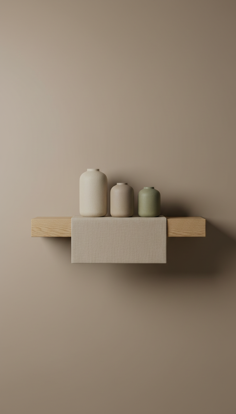 Wooden Wall-Mounted Shelf With Pegs