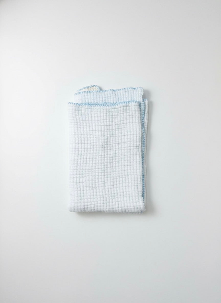 Soft Muslin Baby Blanket – Breathable 100% Cotton Swaddle in Blue, Pink & Cream for Newborns