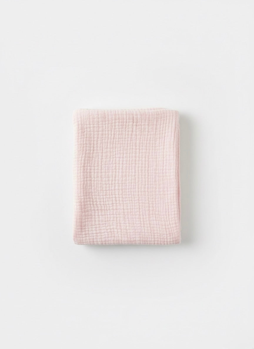 Soft Muslin Baby Blanket – Breathable 100% Cotton Swaddle in Blue, Pink & Cream for Newborns