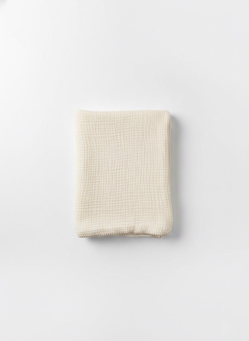 Soft Muslin Baby Blanket – Breathable 100% Cotton Swaddle in Blue, Pink & Cream for Newborns