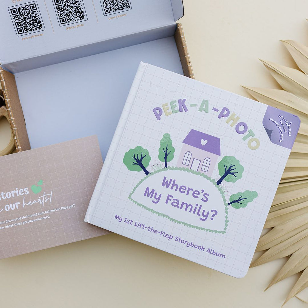 PEEK-A-PHOTO Where's My Family? – Personalized Lift-the-Flap Photo Board Book for Babies & Toddlers Ages 0–3