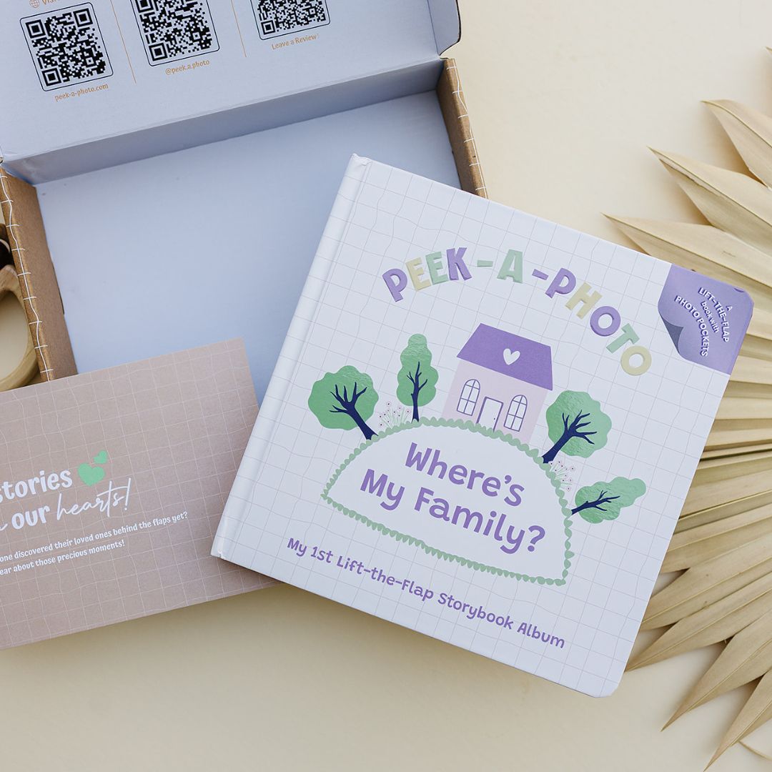 PEEK-A-PHOTO Where's My Family? – Personalized Lift-the-Flap Photo Board Book for Babies & Toddlers Ages 0–3