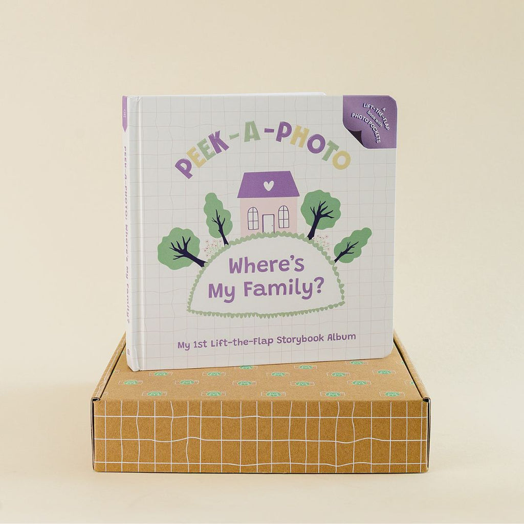 PEEK-A-PHOTO Where's My Family? – Personalized Lift-the-Flap Photo Board Book for Babies & Toddlers Ages 0–3