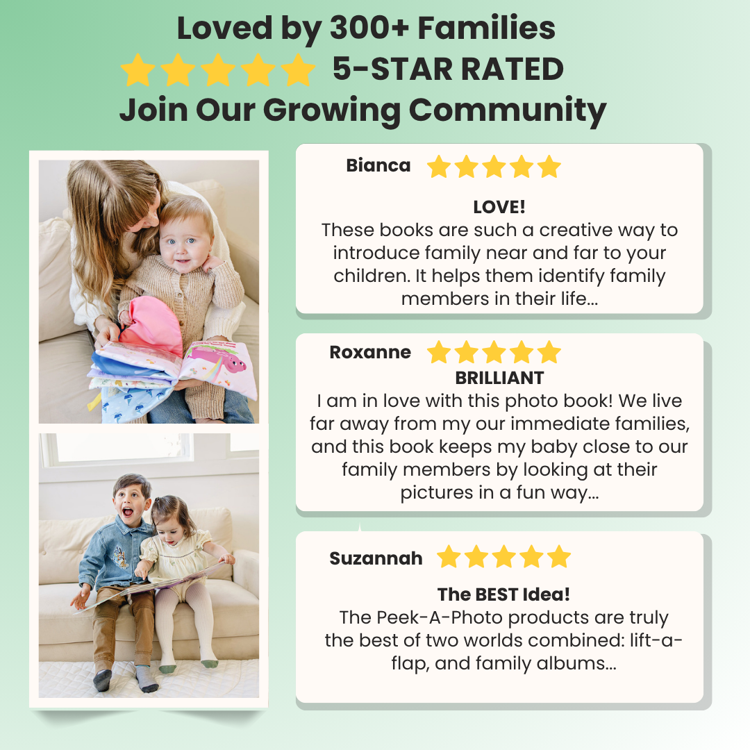 PEEK-A-PHOTO Where's My Family? – Personalized Lift-the-Flap Photo Board Book for Babies & Toddlers Ages 0–3