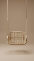 Rattan Kids’ Swing With Cotton Ropes