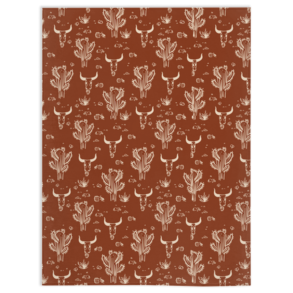 Wild West Minky Baby Blanket – Soft Velveteen 30x40" Western Print for Babies & Toddlers