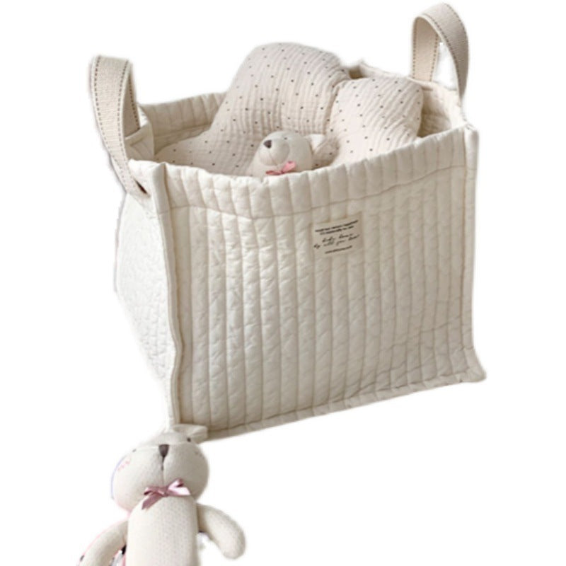 Quilted Baby Bedside Storage Bag – Nursery Organizer & Mommy Handbag