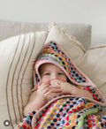Pom Pom Baby Swaddle Blanket – Handwoven 100% Turkish Cotton Rainbow Towel for Newborns (28x27")