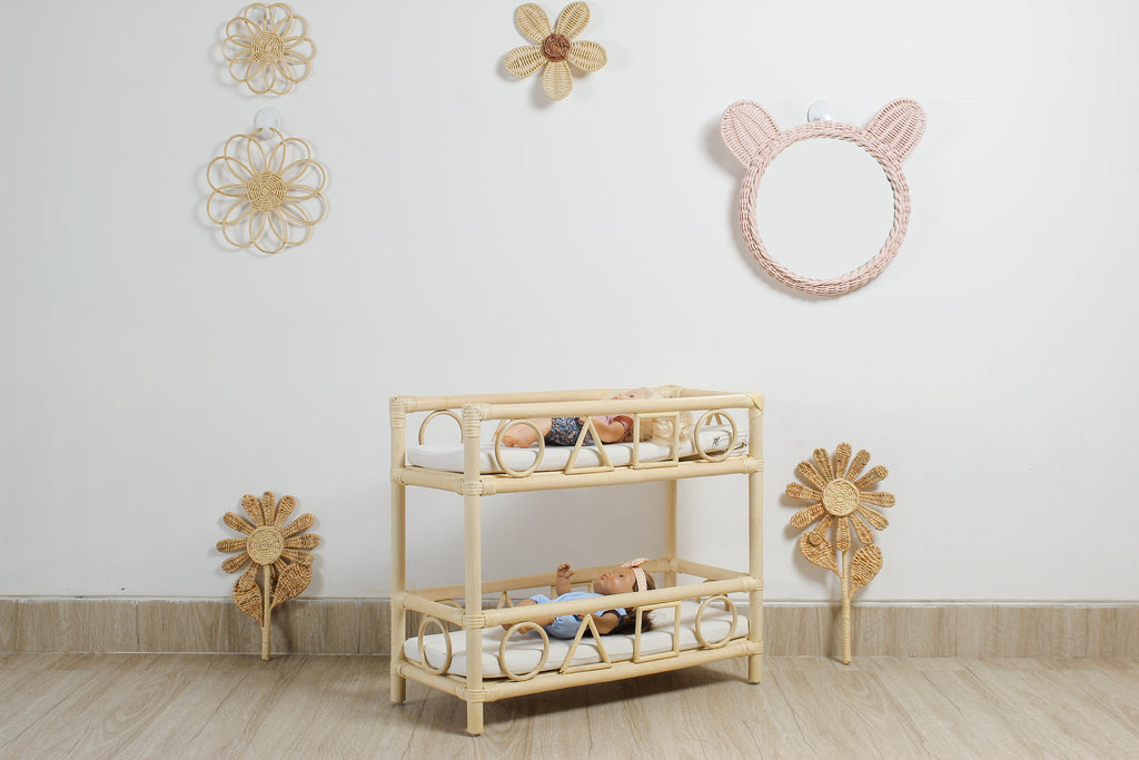 Handcrafted Rattan Flower Stem – Boho Wall & Nursery Room Decor