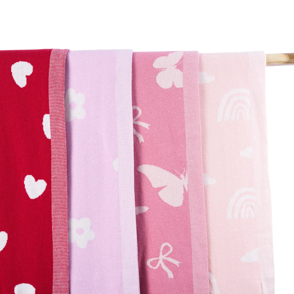 Daisy Jacquard Knit Baby Blanket – 100% Cotton Heirloom Receiving Blanket, OEKO-TEX Certified, Gender Neutral
