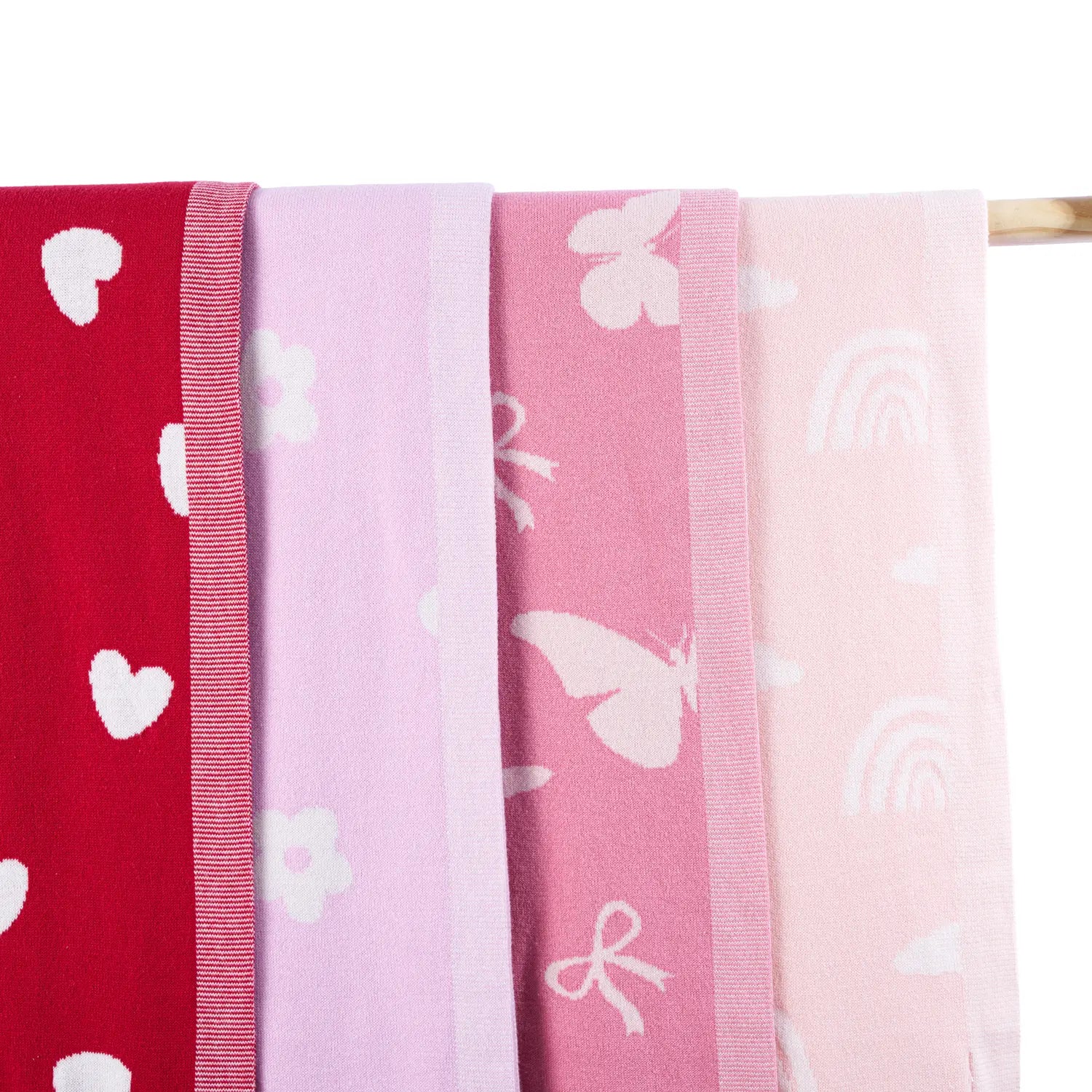 Daisy Jacquard Knit Baby Blanket – 100% Cotton Heirloom Receiving Blanket, OEKO-TEX Certified, Gender Neutral