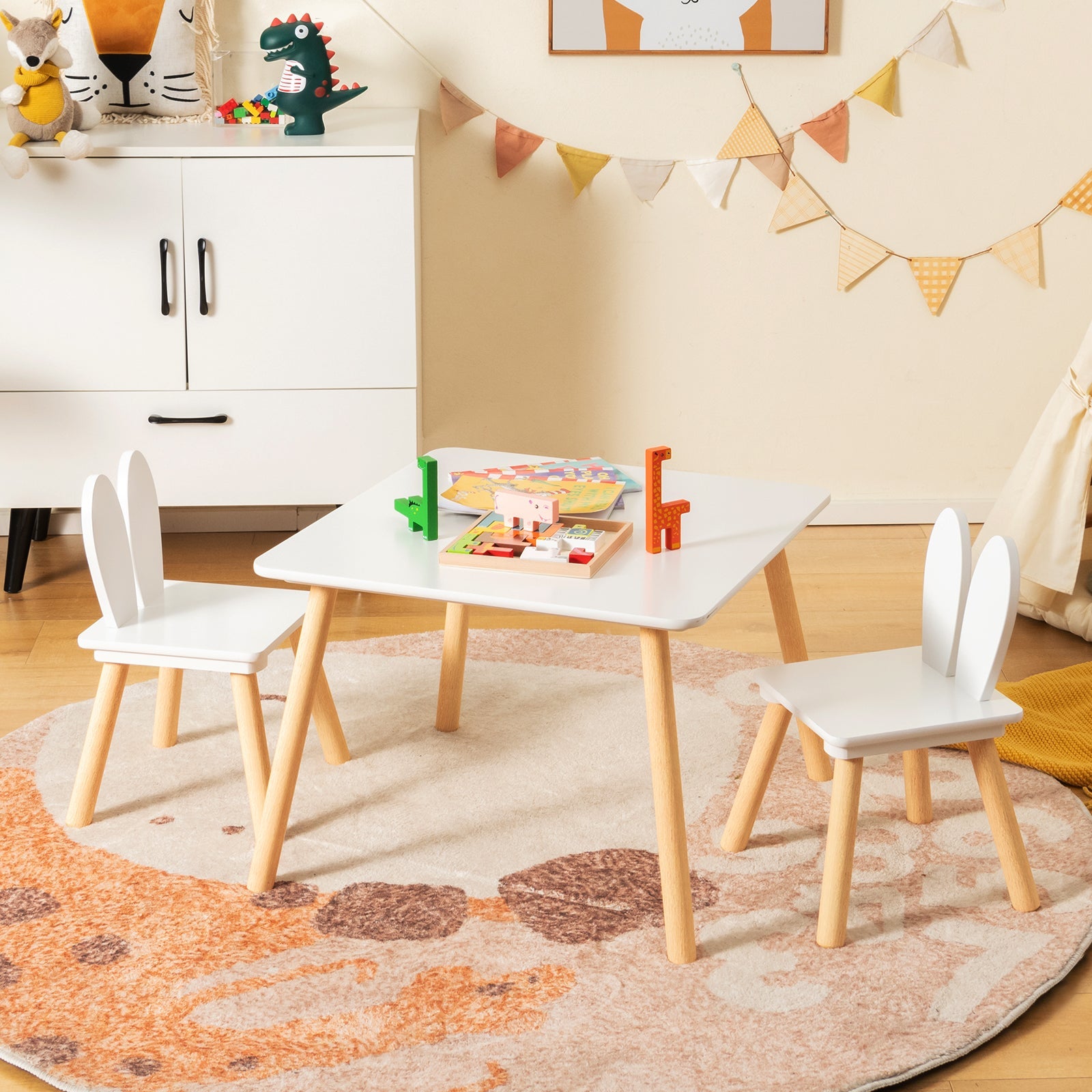 Kids Table & Chairs Set – 3-Piece Arts, Crafts & Activity Table for Toddlers