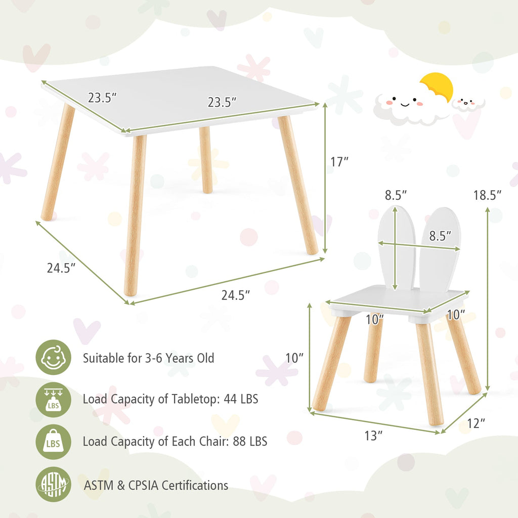 Kids Table & Chairs Set – 3-Piece Arts, Crafts & Activity Table for Toddlers