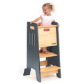 Montessori Toddler Tower with Sliding Safety Door – Adjustable Learning Tower for Kids in 5 Colors
