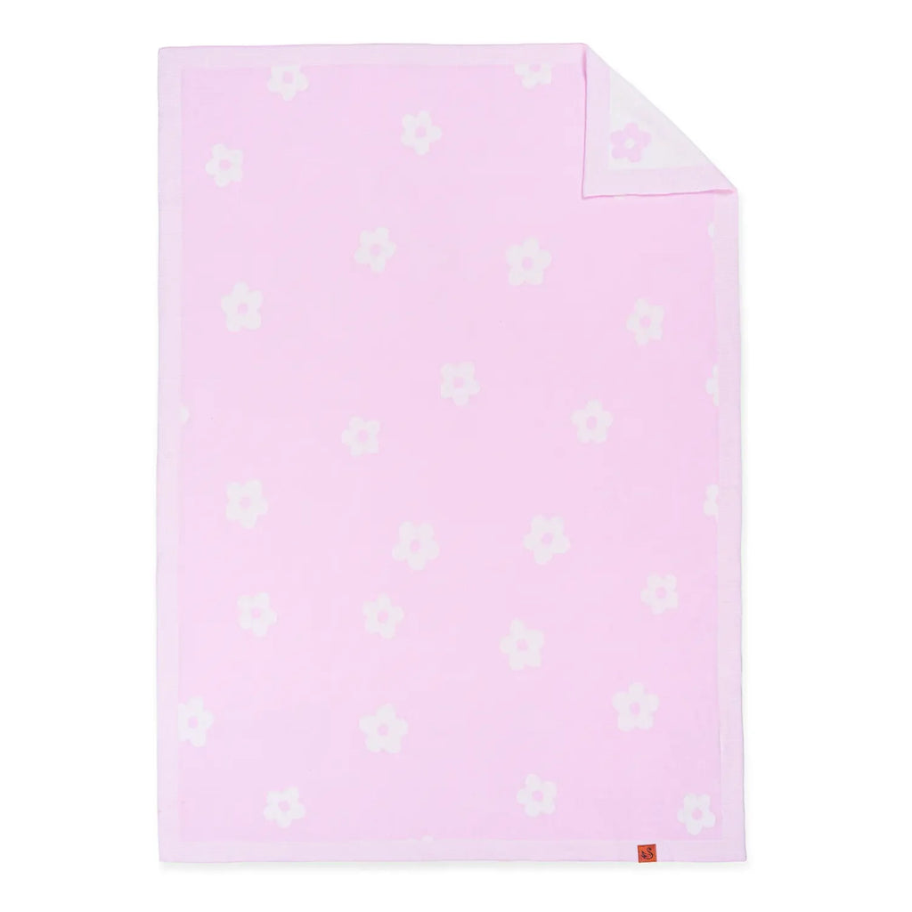 Daisy Jacquard Knit Baby Blanket – 100% Cotton Heirloom Receiving Blanket, OEKO-TEX Certified, Gender Neutral