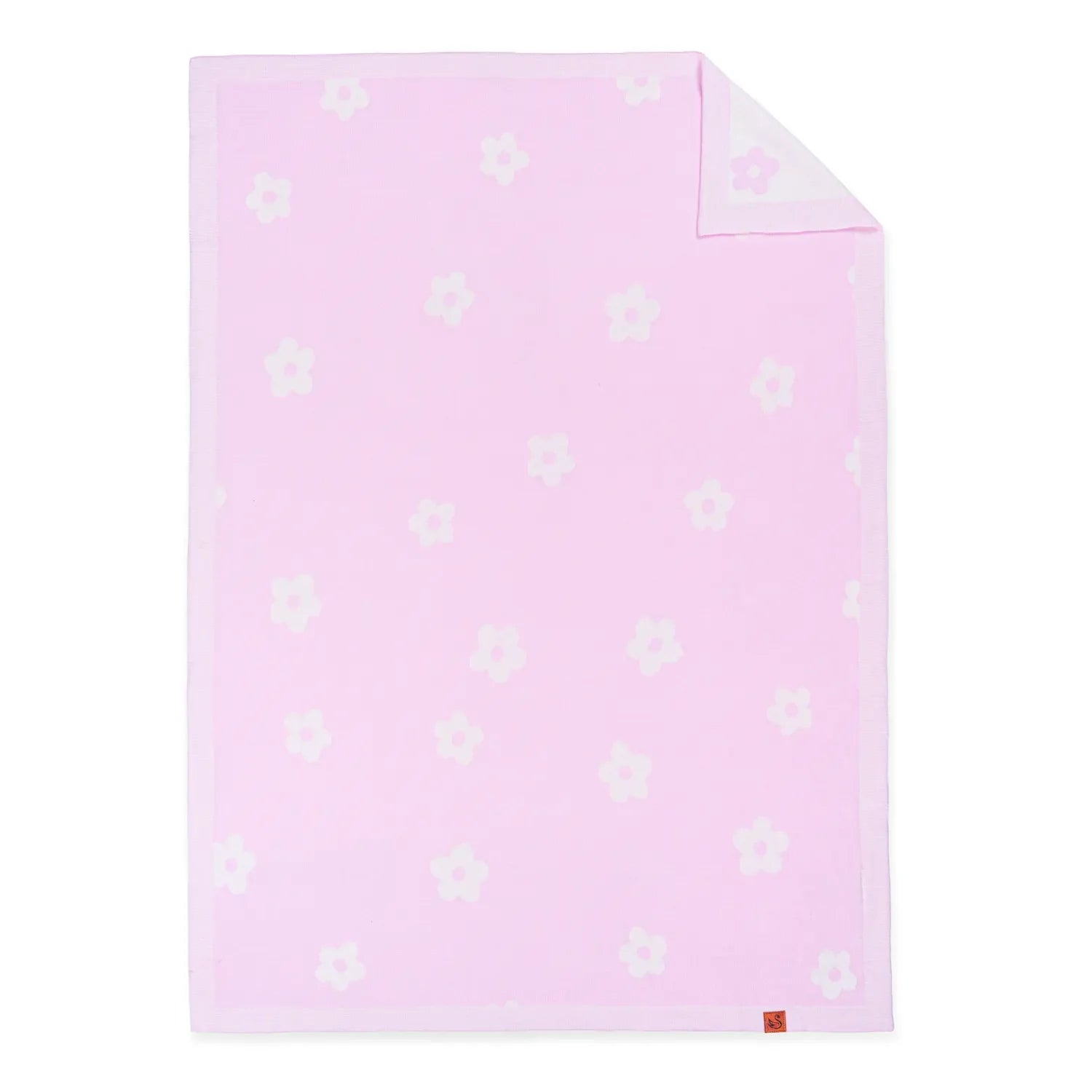 Daisy Jacquard Knit Baby Blanket – 100% Cotton Heirloom Receiving Blanket, OEKO-TEX Certified, Gender Neutral