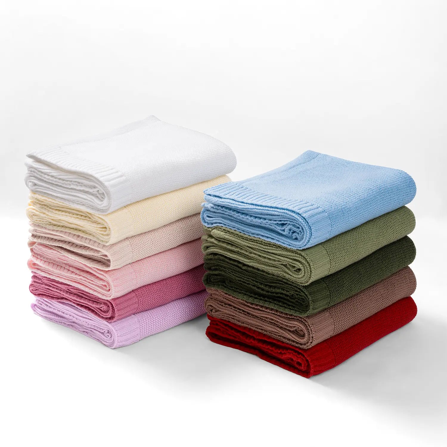 Classic Knit Cotton Baby Blanket in Sage Green