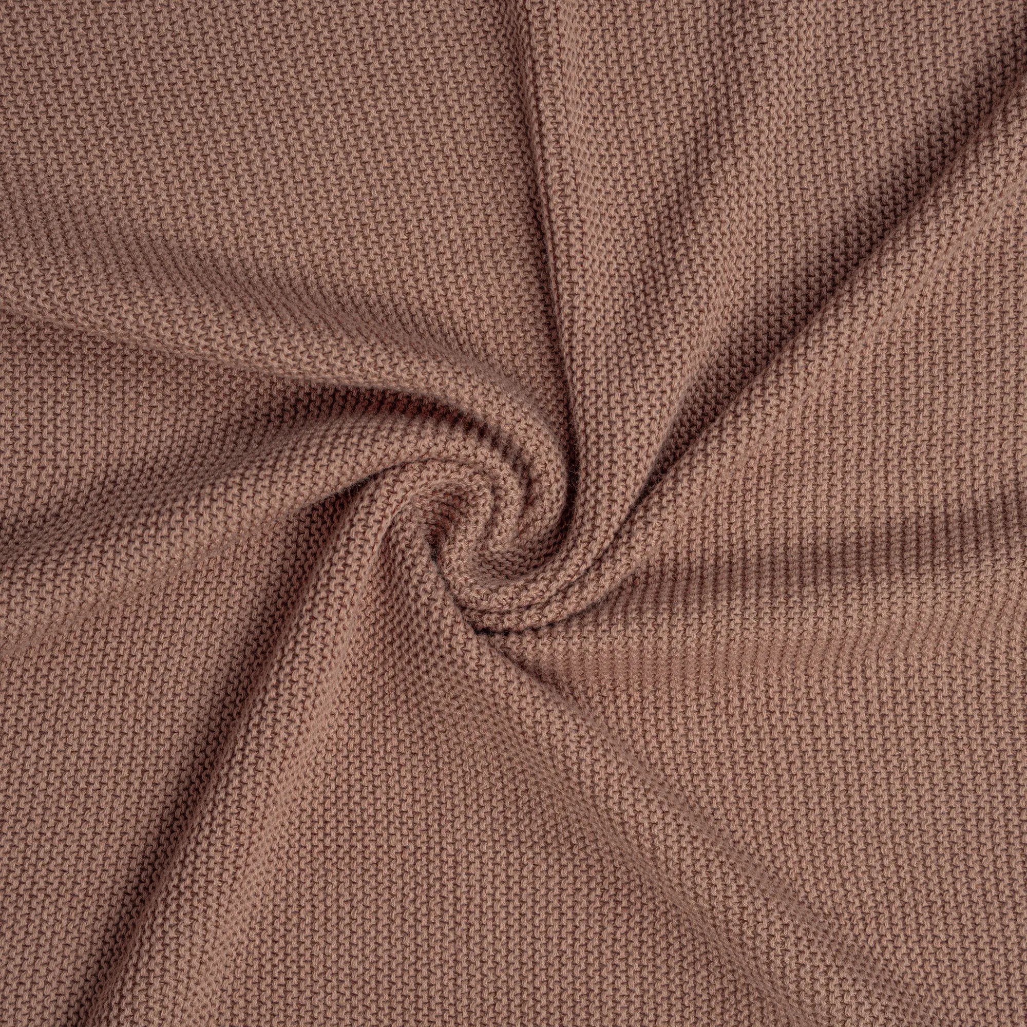 Ruffled Edge Knit Baby Blanket – Soft Boho Nursery Blanket in Mocha