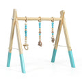 Portable Wooden Baby Activity Gym – Newborn Exercise Play Mat with Hanging Toys