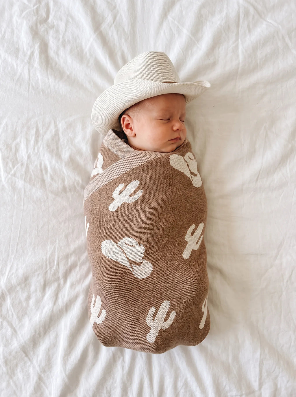Cactus Jacquard Knit Baby Blanket
