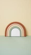 Rattan rainbow mirror