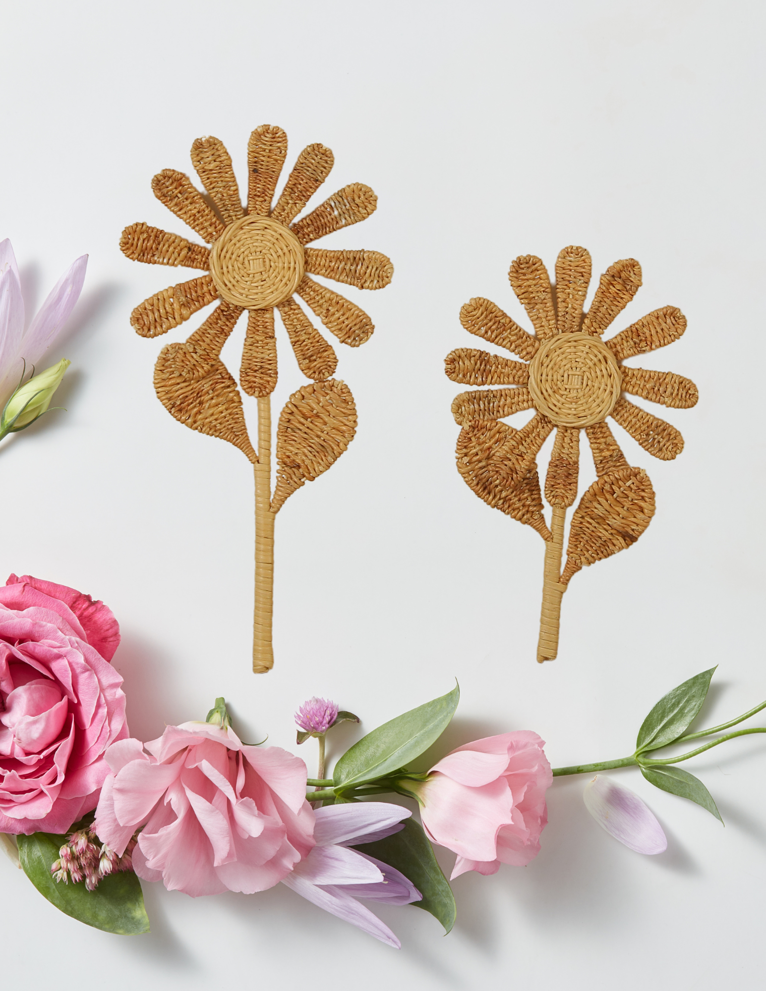 Handcrafted Rattan Flower Stem – Boho Wall & Nursery Room Decor