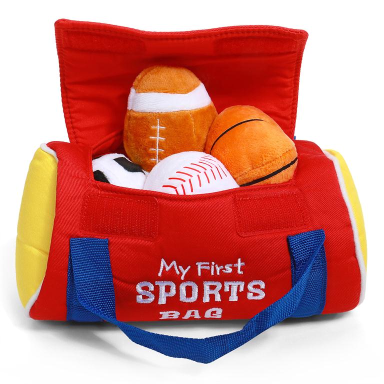 Baby GUND My First Sports Bag Playset – 5-Piece Sensory Plush Toy Set for Babies & Toddlers