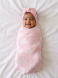 Rainbow Jacquard Knit Baby Blanket – 100% Cotton Heirloom Receiving Blanket, OEKO-TEX Certified, Rainbow Baby Gift