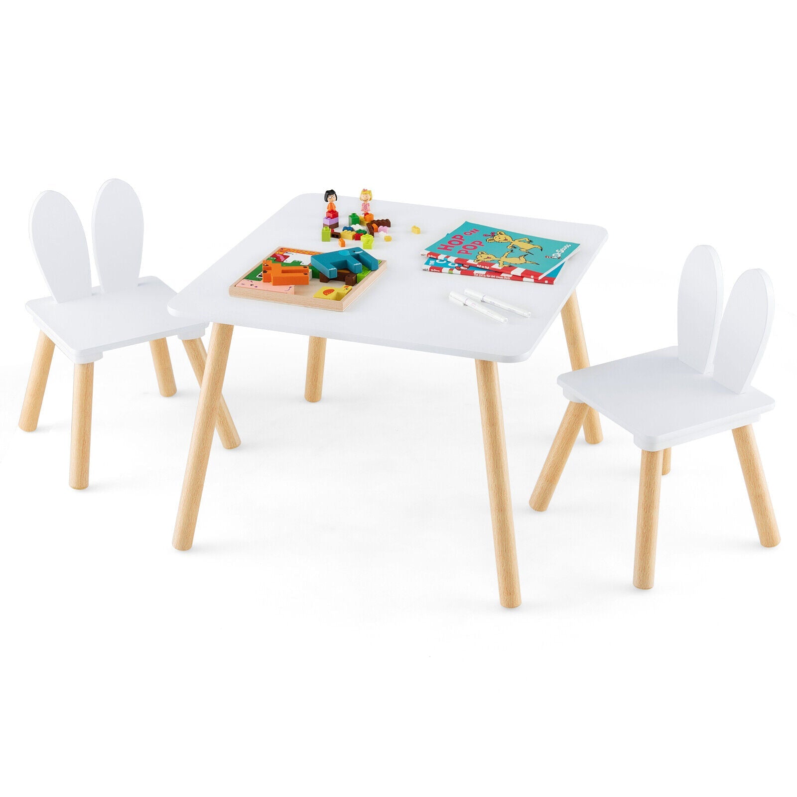 Kids Table & Chairs Set – 3-Piece Arts, Crafts & Activity Table for Toddlers