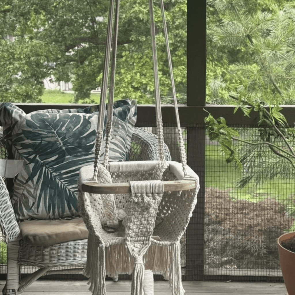 Handmade Organic Macrame Baby Swing – Boho Nursery Swing Chair for Babies & Toddlers