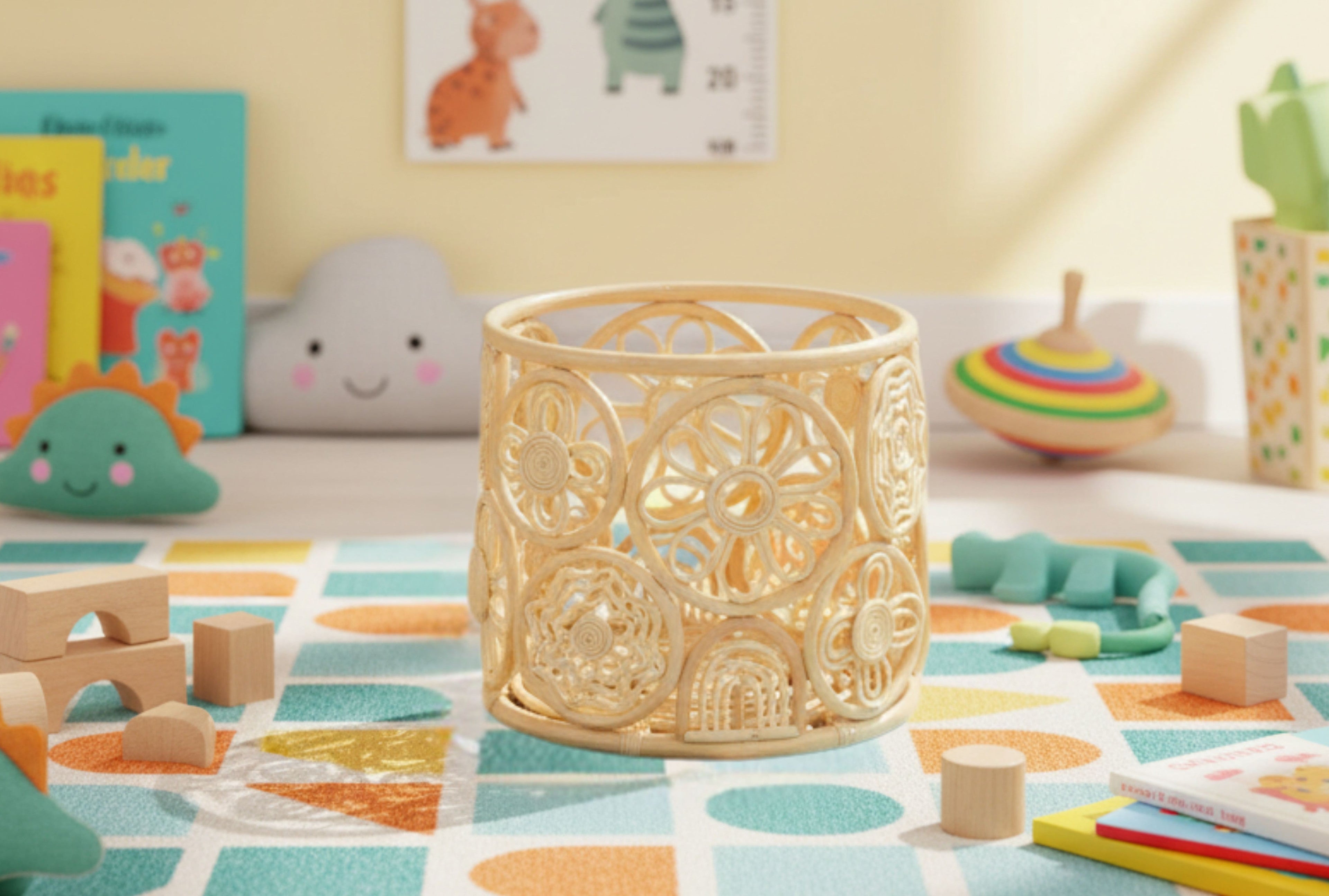 Rainbow Circle Toy Storage Hamper | Nursery Organizer for Blankets & Pillows