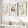 Vintage Nursery Art – Animal & Moon Wall Prints (3 Pieces)