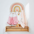Rainbow Wall Hanger for Kids Room – Wooden Pastel Coat Hook with Knobs for Nursery & Girls Bedroom