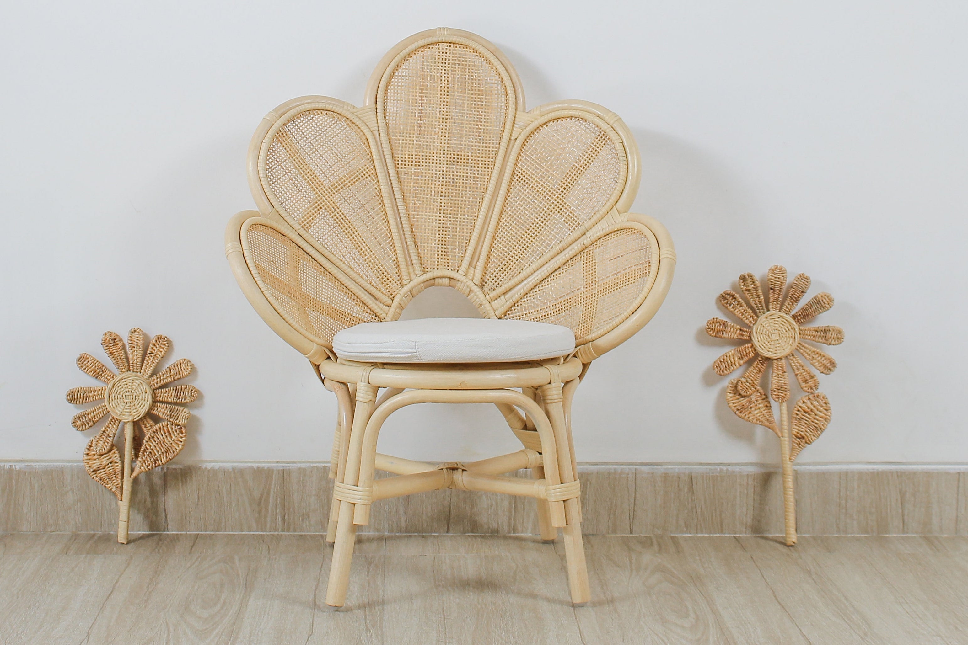 Handcrafted Rattan Flower Stem – Boho Wall & Nursery Room Decor