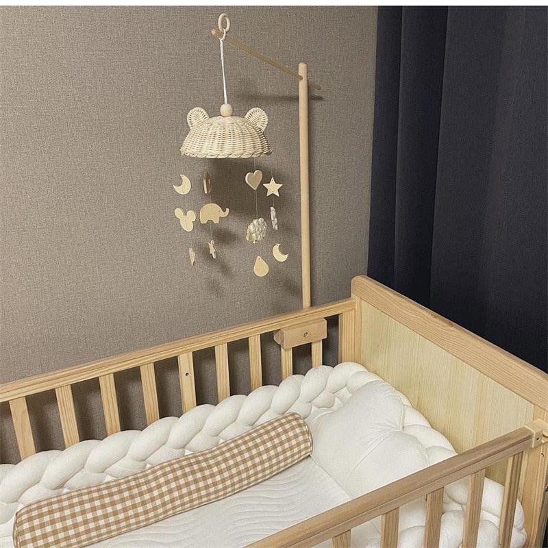 Wooden Cloud & Star Wind Chime for Nursery – Wall Hanging Ornament & Soothing Pendant Toy for Newborns