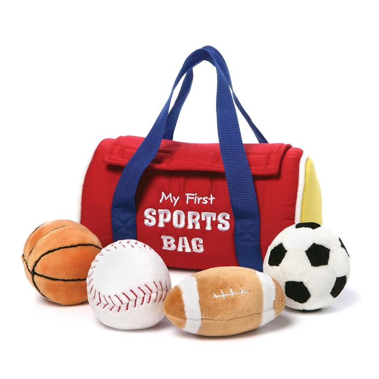 Baby GUND My First Sports Bag Playset – 5-Piece Sensory Plush Toy Set for Babies & Toddlers